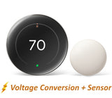 Nest Pro Smart Thermostat 4th Gen. w/ Professional Installation + 1 Remote Sensor + Up to 3 Speeds Included (T2)