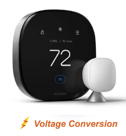 Ecobee Smart Thermostat Premium w/ Professional Installation + 1 Remote Sensor + up to 3 Fan Speeds Included (T2)
