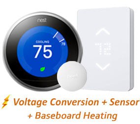 Mysa Thermostat & Nest 3rd Gen w/ Professional Installation + Remote Sensor + 3 Fan Speeds + Baseboard Heating - HEATING + COOLING! (T5)