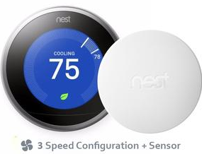 Nest Pro Smart Thermostat w/ Professional Installation + 1 Remote Sensor + Up To 3 Fan Speeds Included (T3PT)