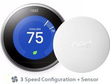 Nest Pro Smart Thermostat w/ Professional Installation + 1 Remote Sensor + 3 Fan Speeds Included (T1L)DEL