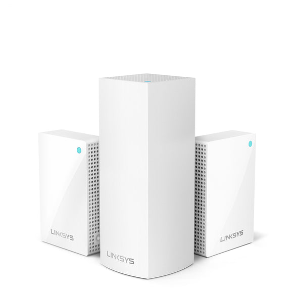 Linksys Velop Intelligent Mesh WiFi System, Tri-Band, 3-Pack with Plug-Ins + Installation